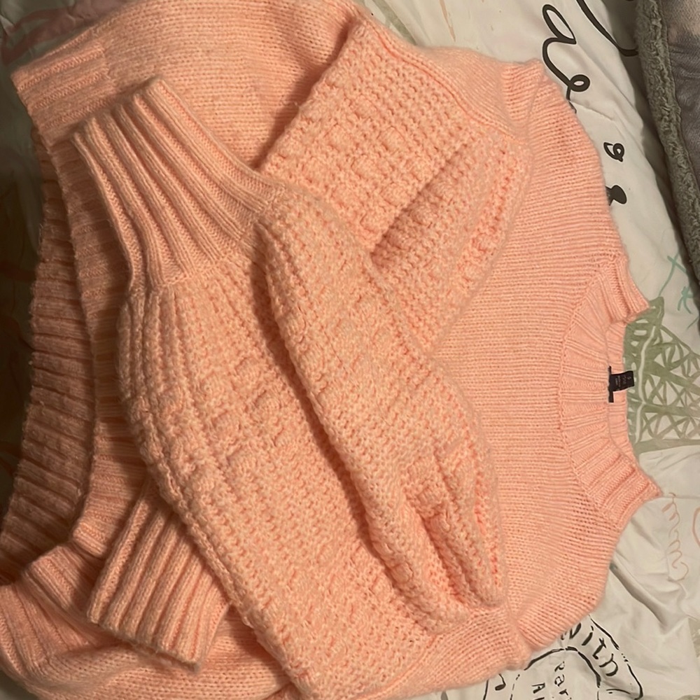 Scoop| Knit Long Puff Sleeve Sweater